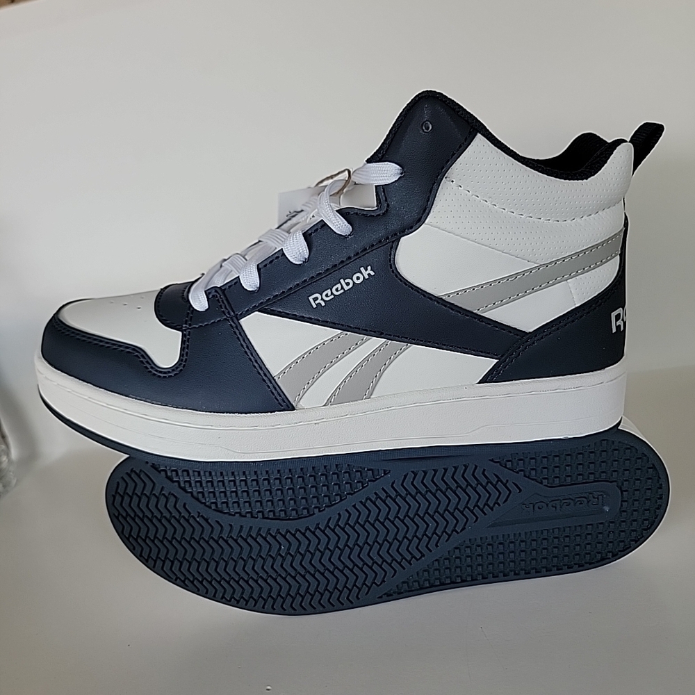 Reebok Royal Prime Mid 2.0 Kids Size 5 Color White/grey/navy - Picture 9 of 12